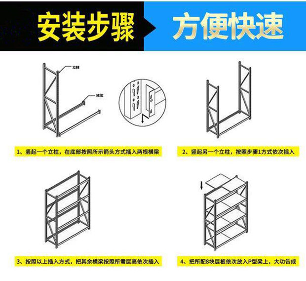 中型貨架怎么安裝？